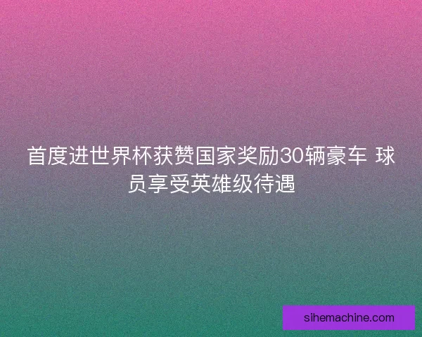 首度进世界杯获赞国家奖励30辆豪车 球员享受英雄级待遇