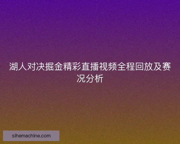 湖人对决掘金精彩直播视频全程回放及赛况分析