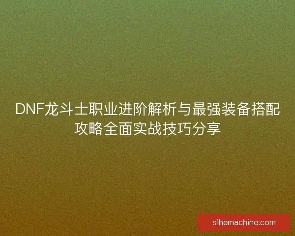 DNF龙斗士职业进阶解析与最强装备搭配攻略全面实战技巧分享