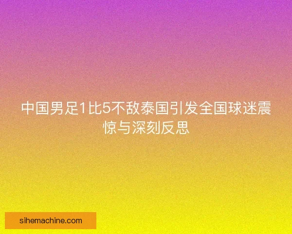 中国男足1比5不敌泰国引发全国球迷震惊与深刻反思