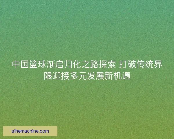 中国篮球渐启归化之路探索 打破传统界限迎接多元发展新机遇