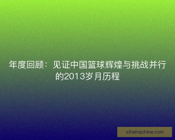 年度回顾：见证中国篮球辉煌与挑战并行的2013岁月历程