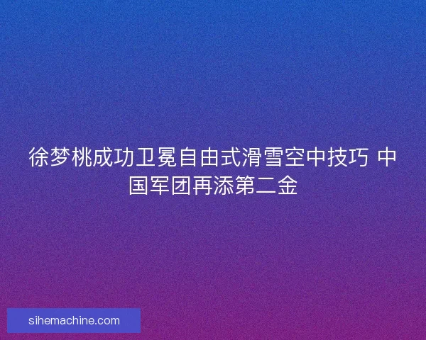 徐梦桃成功卫冕自由式滑雪空中技巧 中国军团再添第二金